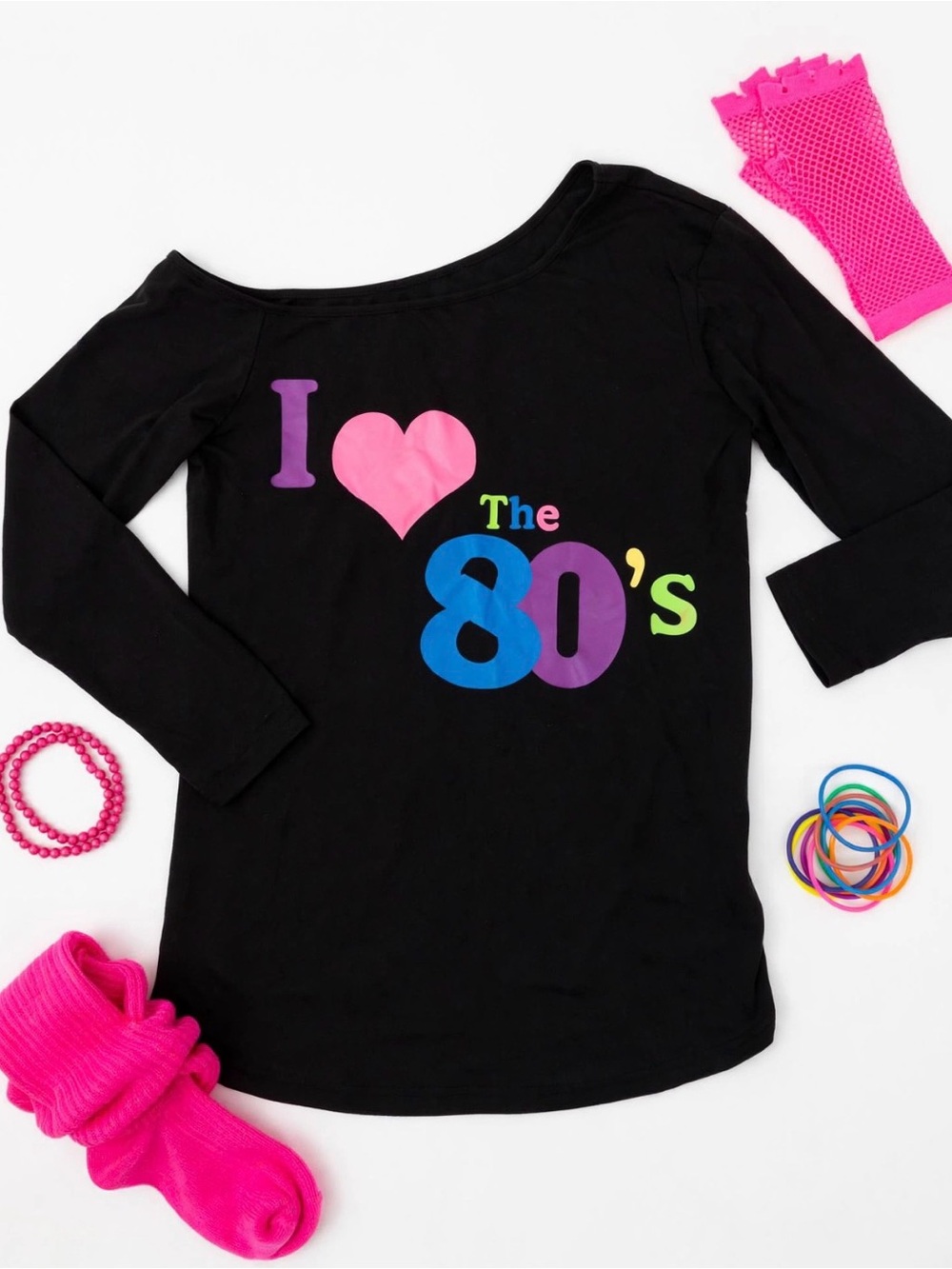Kids Black 'I Love The 80's' Graphic Top